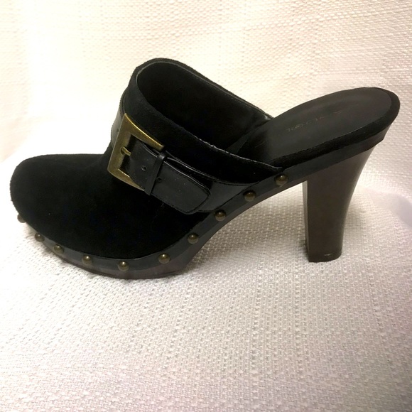 Bandolino Bodivara Black Suede Heeled Mules - Picture 2 of 8